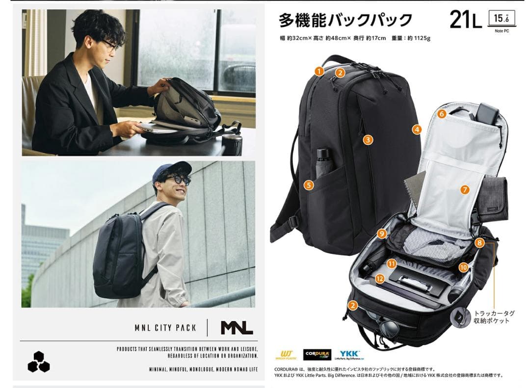 【新品未使用】エレコム MNL CITY PACK 15.6インチ 21L