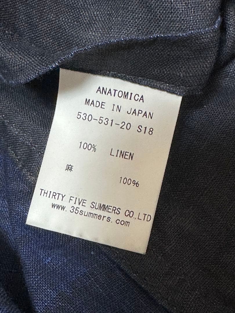 アナトミカ　dolman リネン　インディゴ　スミコート　46