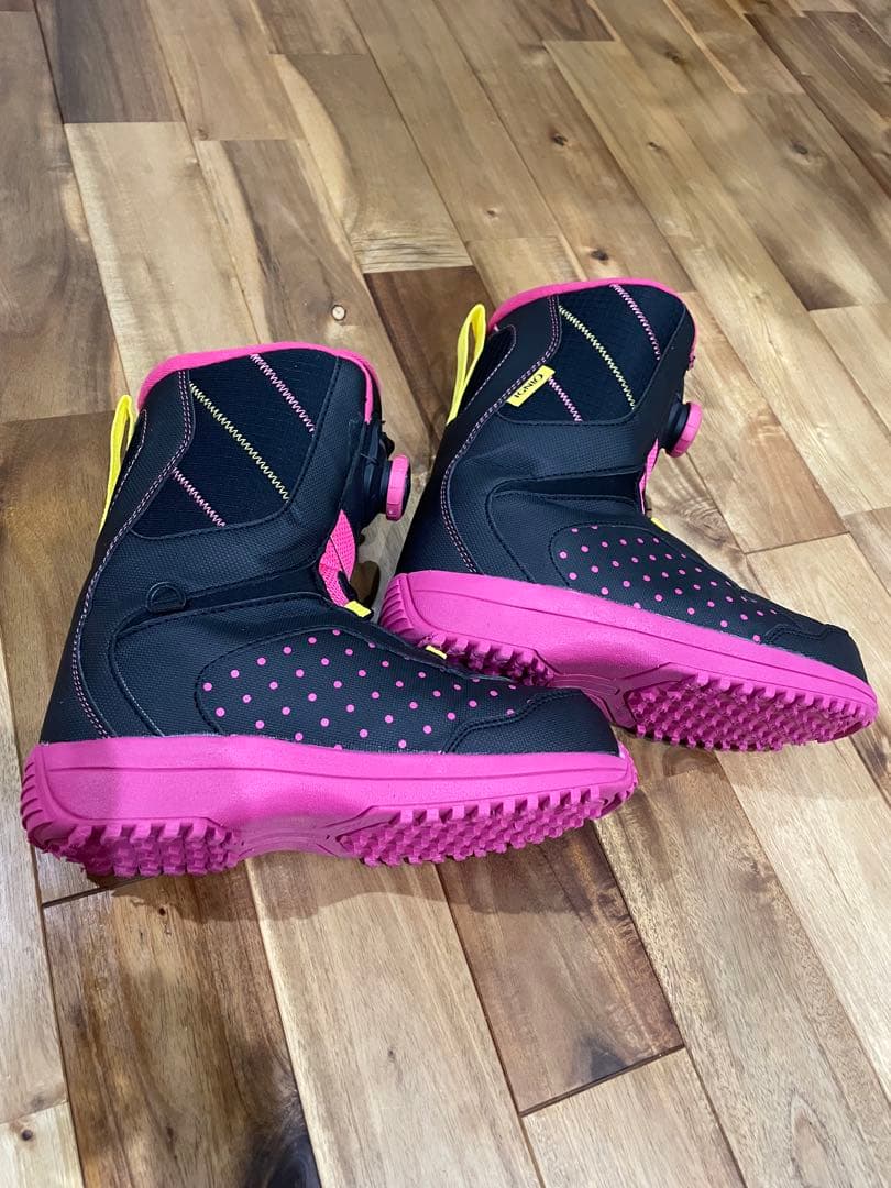 ［美品］スノーボードボアブーツ ブラック＆ピンク/24cm