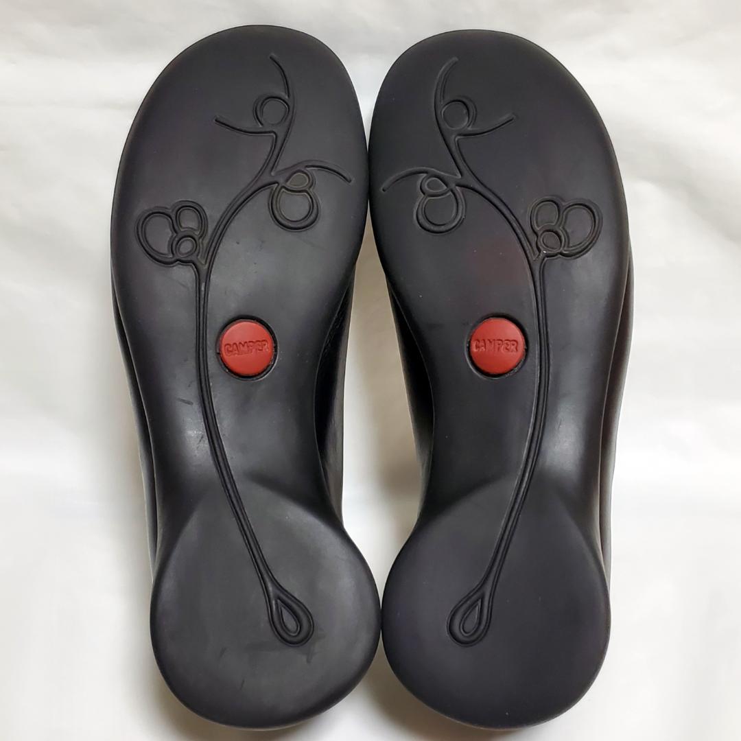 【美品】カンペール　フラットシューズ　ブラック　Vカット　38