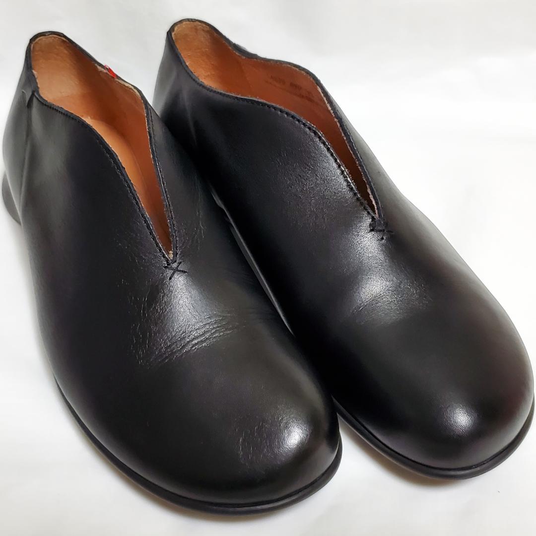 【美品】カンペール　フラットシューズ　ブラック　Vカット　38