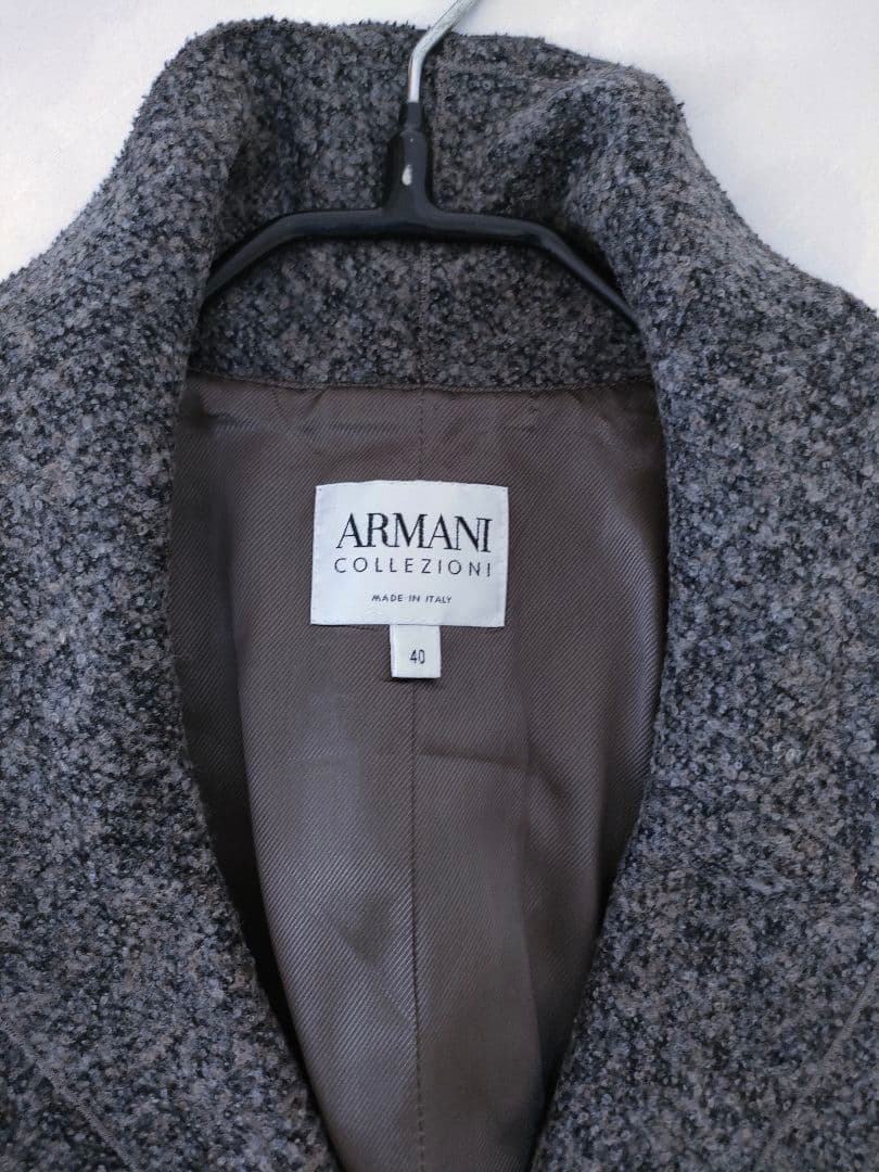 アルマーニコレツィオーニARMANI　フリル襟　ジャケット　コート　グレー　40
