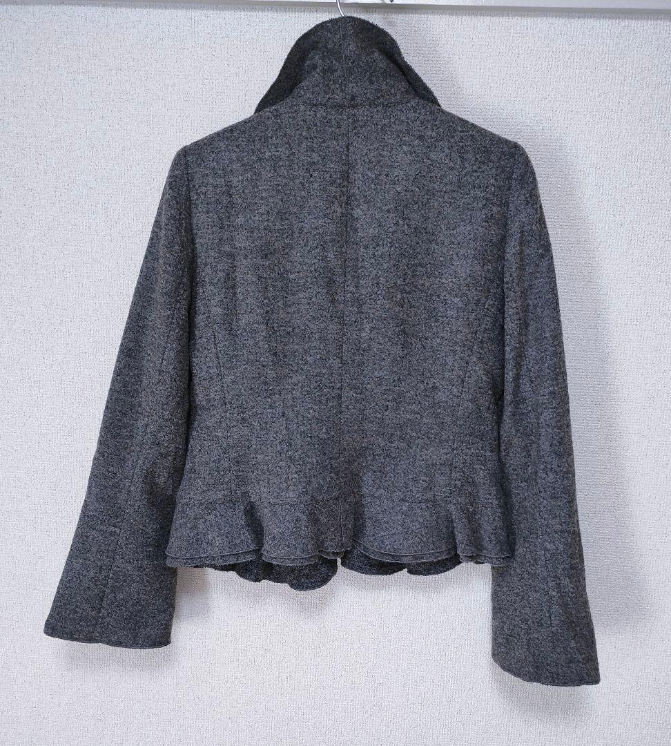 アルマーニコレツィオーニARMANI　フリル襟　ジャケット　コート　グレー　40