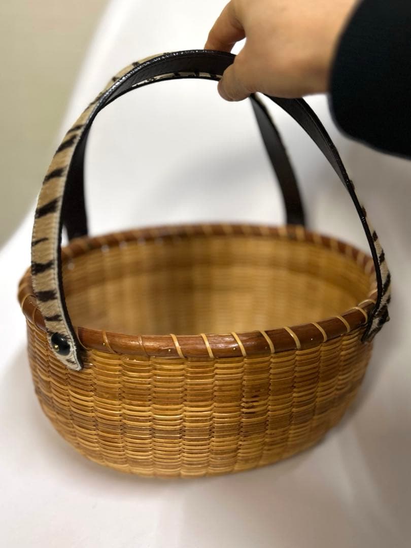 ナンタケットバスケット　ウッドステイブ　オーバル