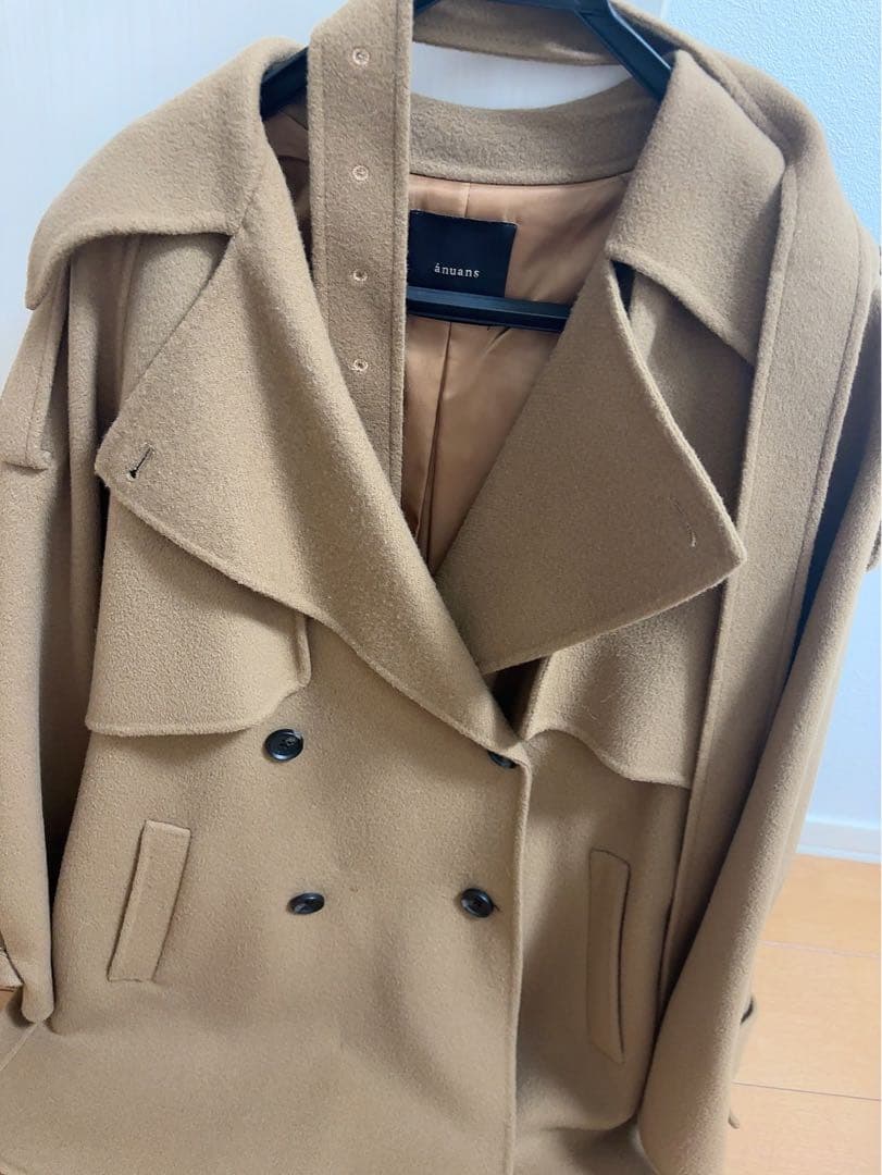 【美品】anuans リバーウールミドルトレンチコート
