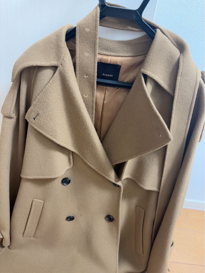 【美品】anuans リバーウールミドルトレンチコート