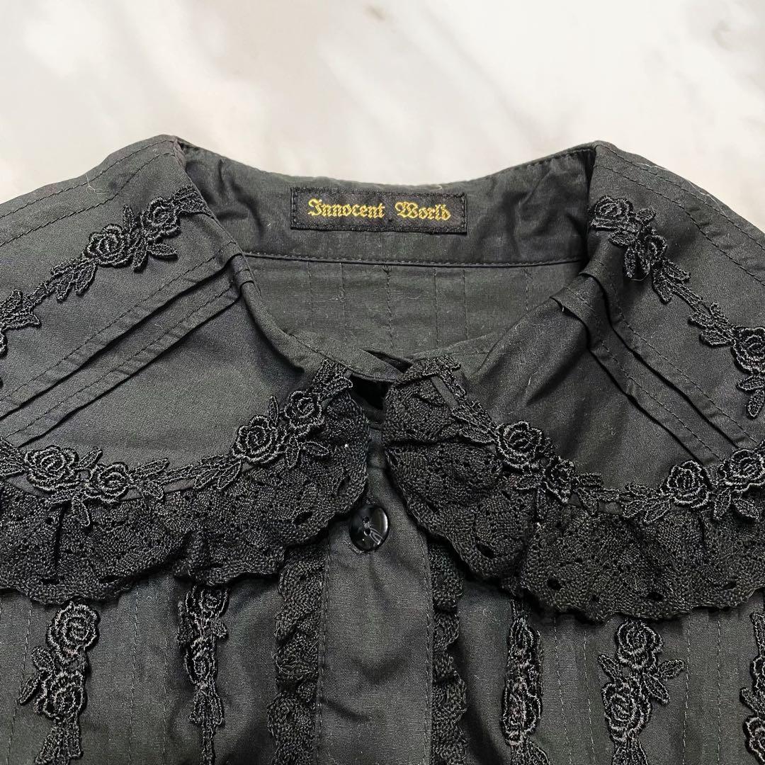 Innocent World 黒編み上げリボンブラウス ロリィタ