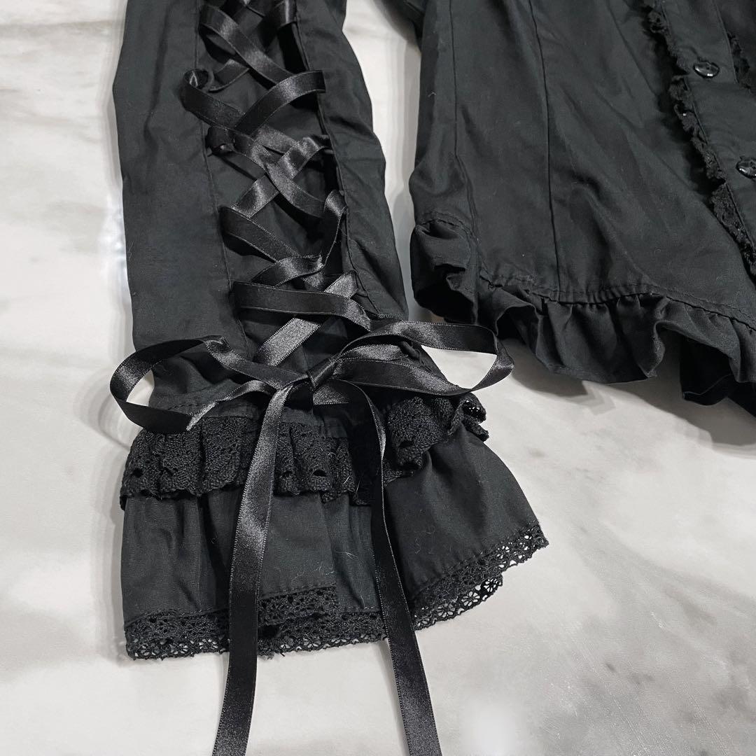 Innocent World 黒編み上げリボンブラウス ロリィタ