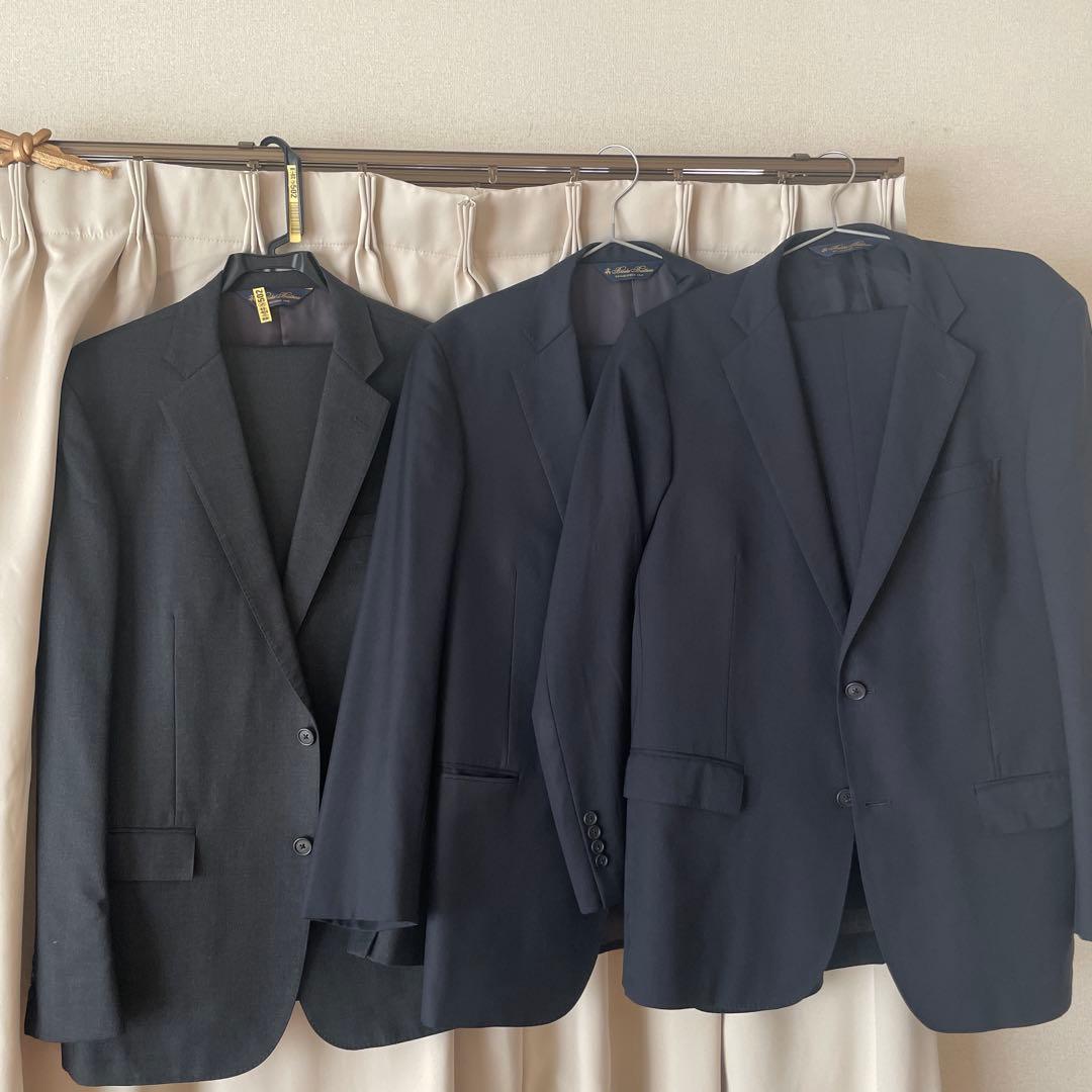 Brooks Brothers ビジネススーツ ダークネイビー2着　グレー1着