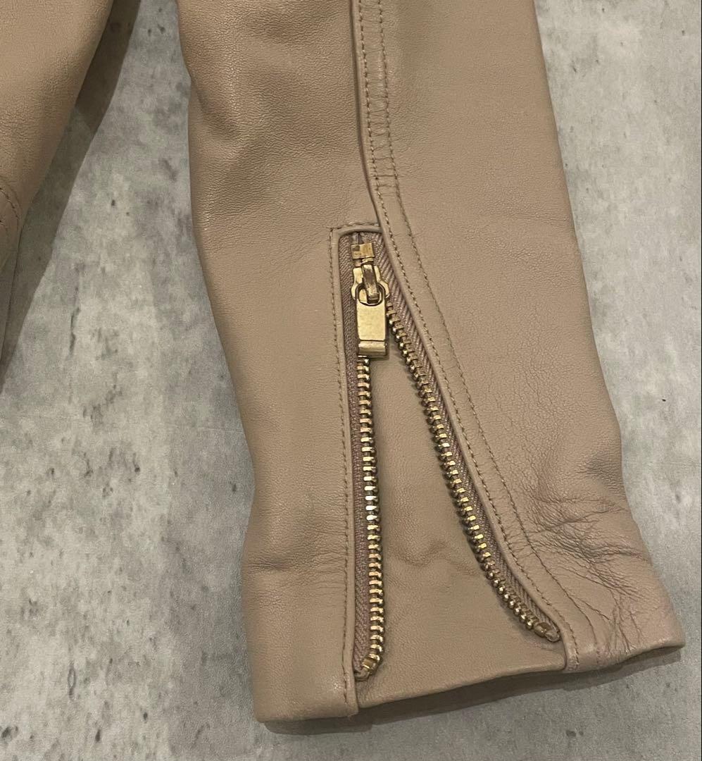 【美品】ノーブル ソフトラムレザーライダースブルゾン