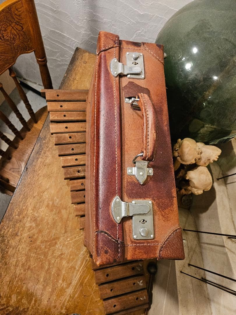 ノリさま専用　トランク　スーツケース　ミニ　ティスプレイ　レザー　昭和レトロ