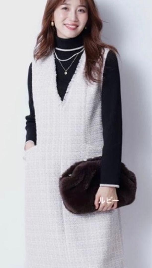 【美品】マルイ限定　ジャスグリッティー　ミックスツイードワンピース 2