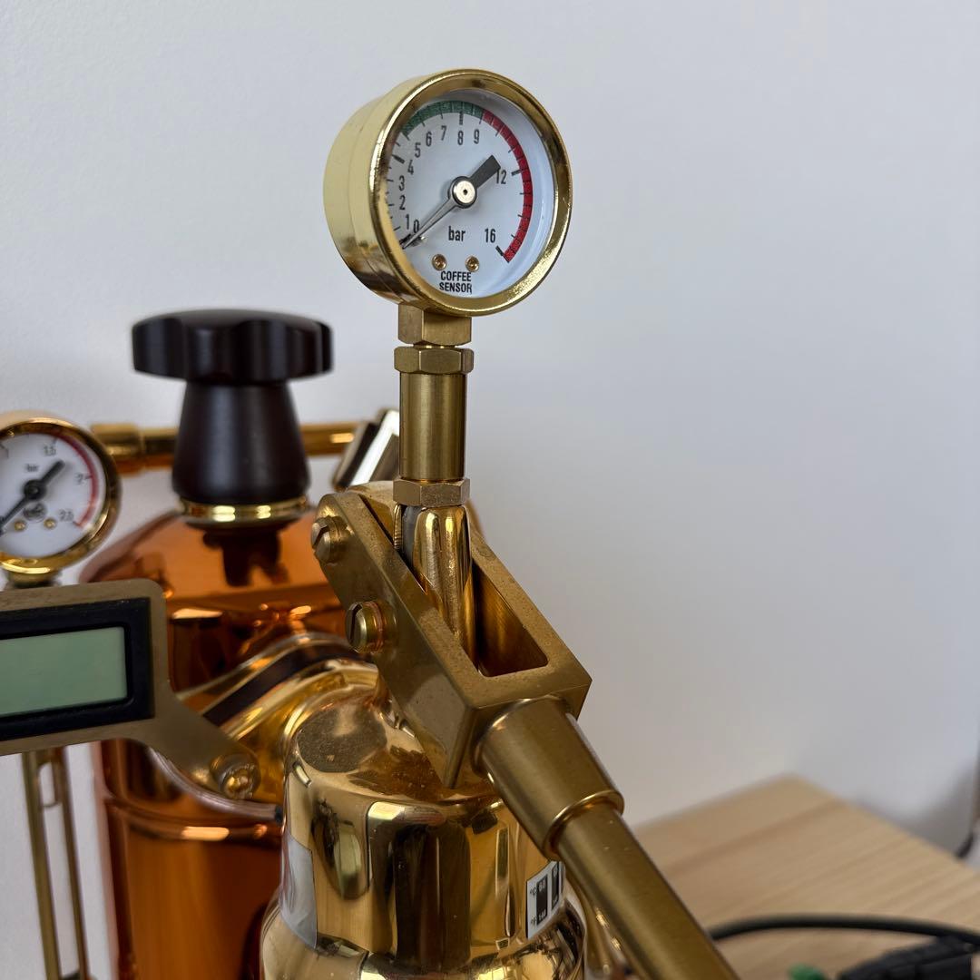 La Pavoni Rame Gold 2021 温度計と圧力計付