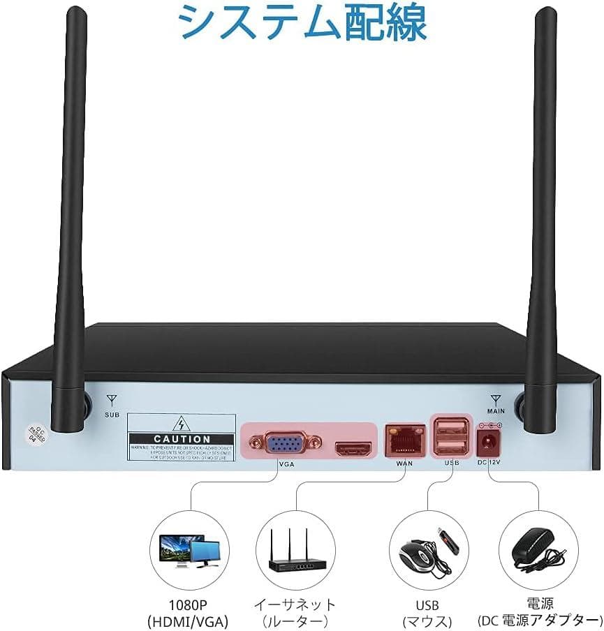 新品 300万画素 10ch TMEZON ワイヤレス 防犯カメラ 2台セット