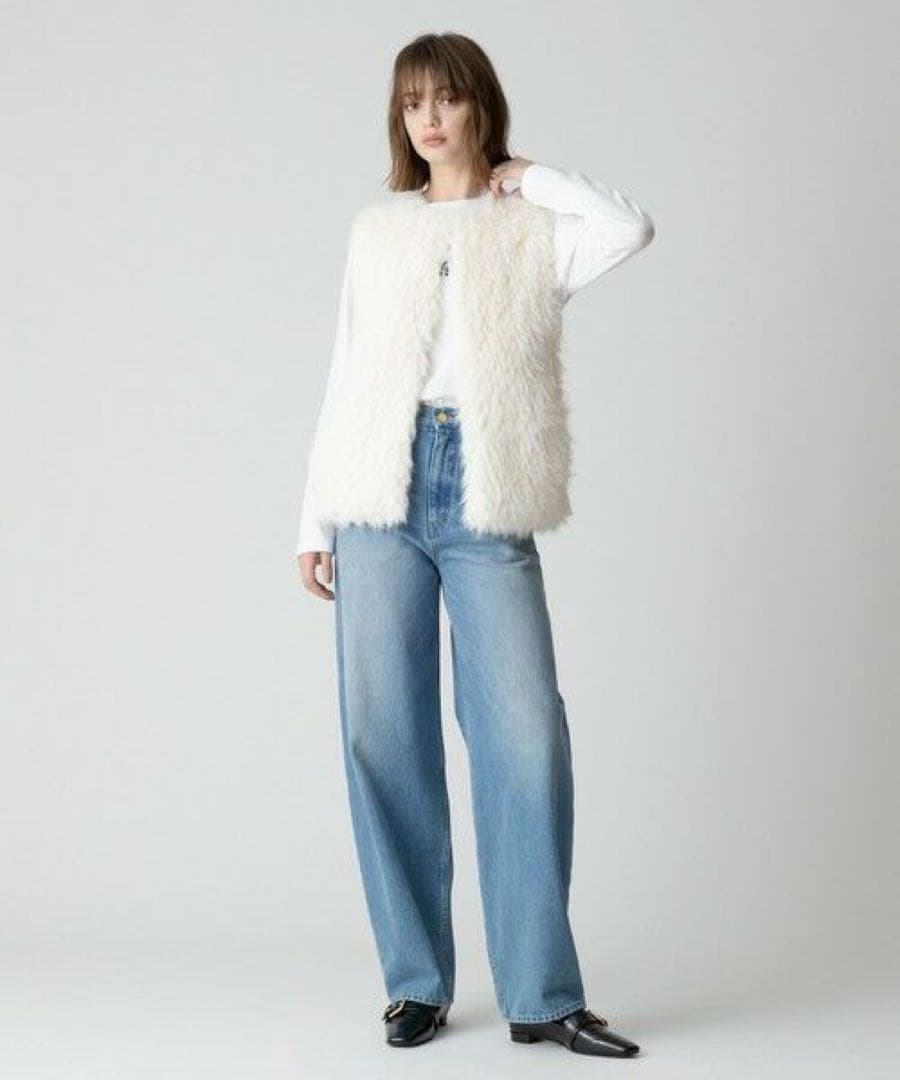 allureville ジャガードフェイクファーコンビニットジレ¥27,500