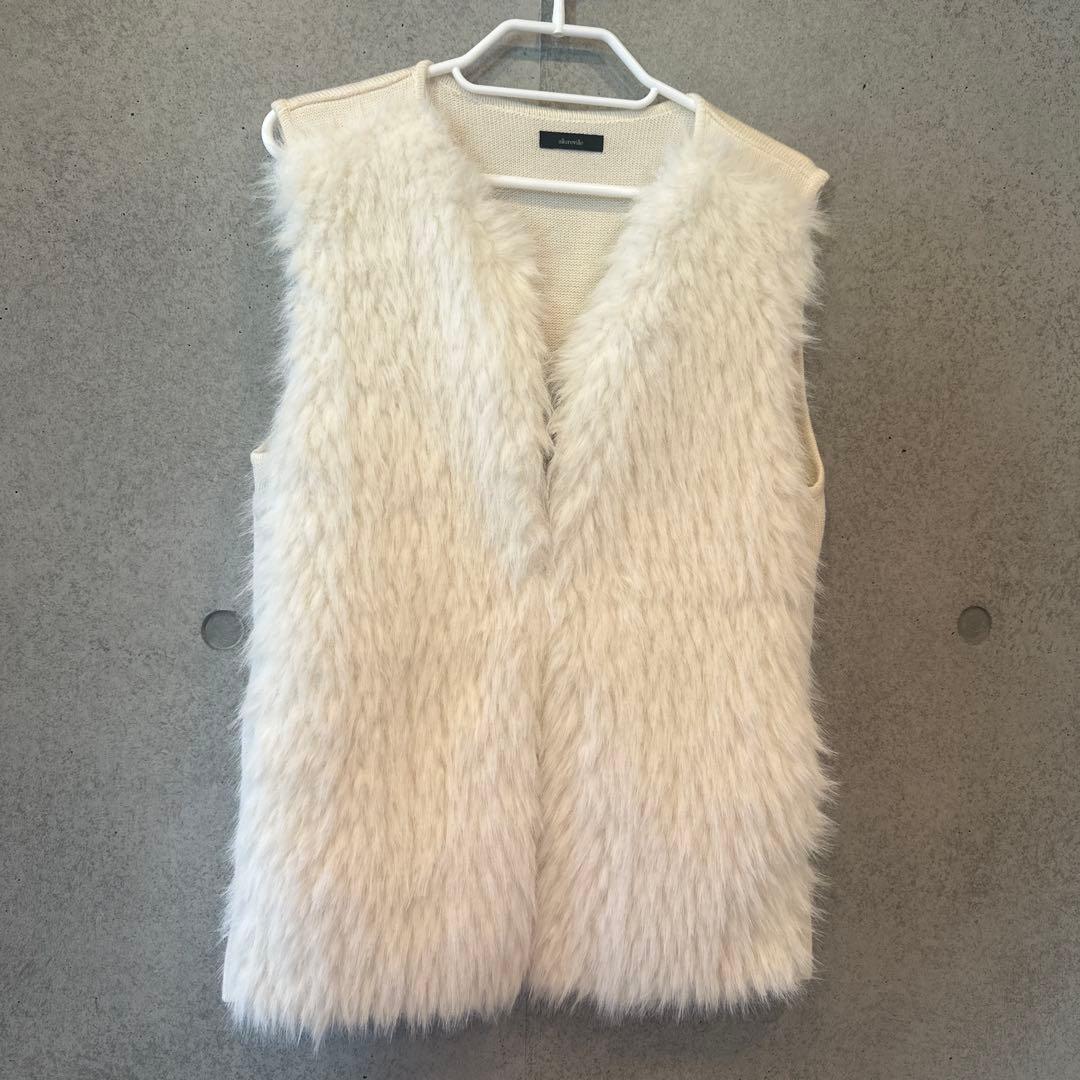 allureville ジャガードフェイクファーコンビニットジレ¥27,500