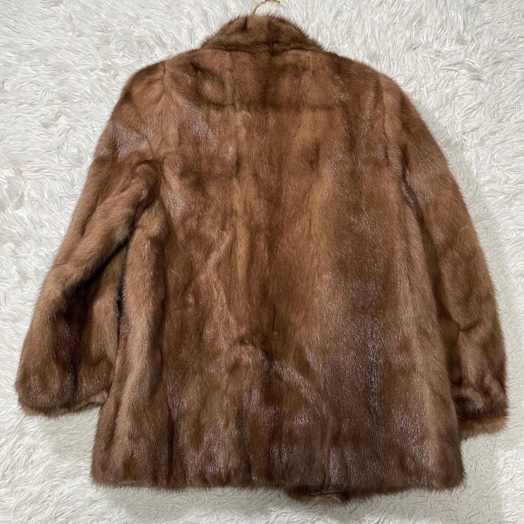 美品　サガミンク　銀タグ　リアルファー　ミンク　コート　デミバフ　大きいサイズ