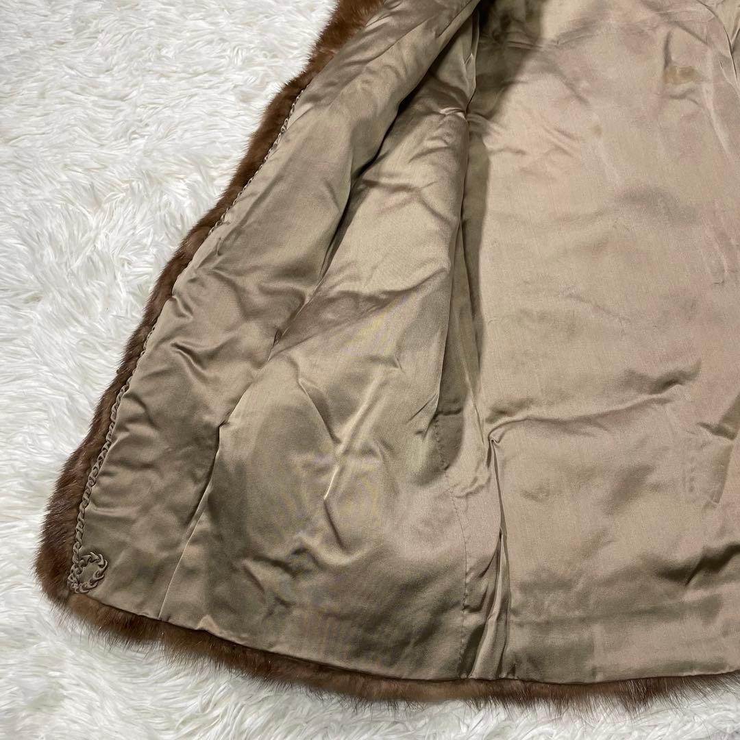 美品　サガミンク　銀タグ　リアルファー　ミンク　コート　デミバフ　大きいサイズ