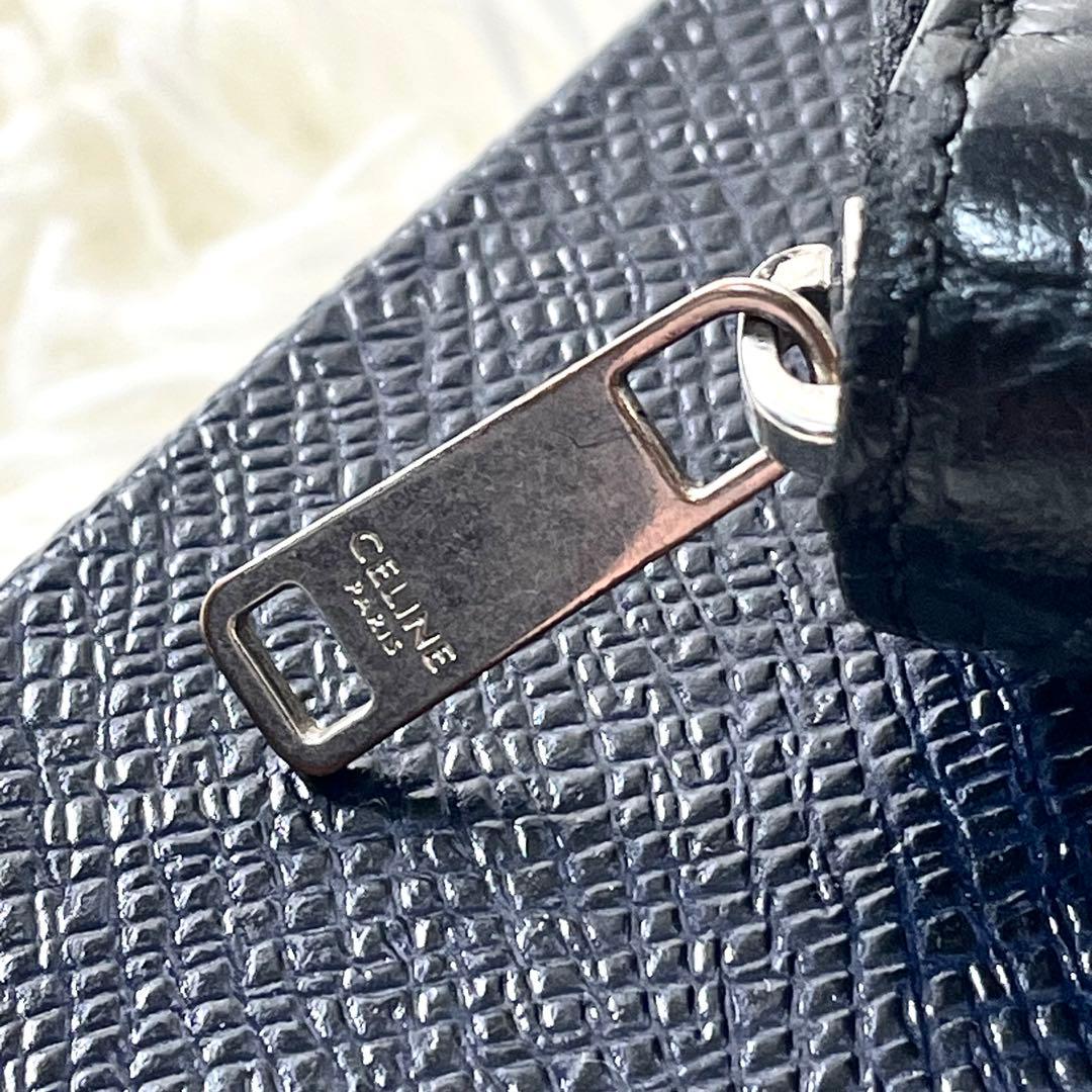 セリーヌ　CELINE ラウンドファスナー　長財布　クロコダイル　ブラック　黒