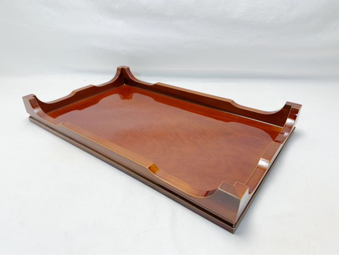 未使用 華道具 飛騨春慶塗 天然木製 花台 供物台 置台 盆栽台 飾台 元箱