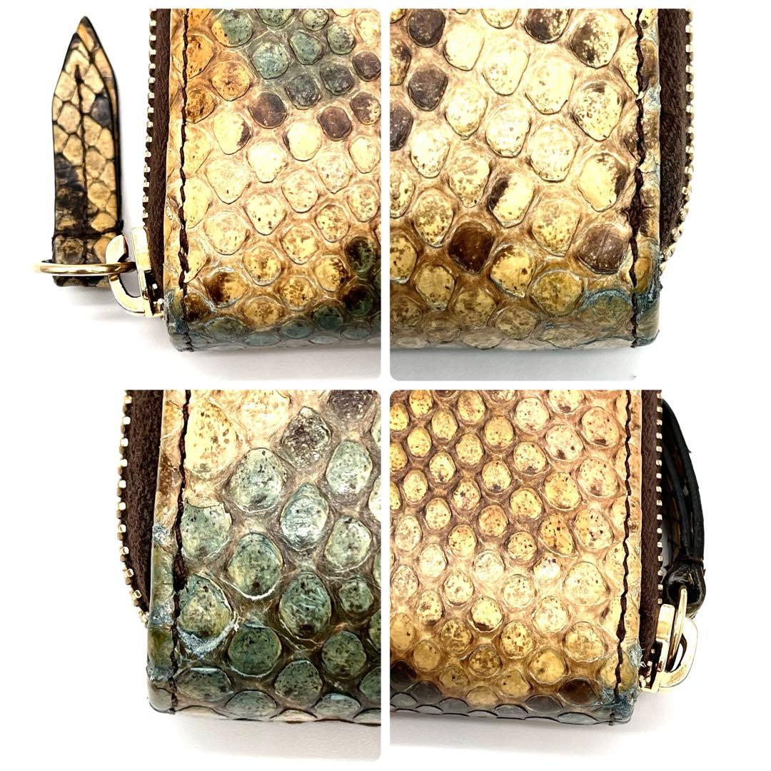 ★希少★グッチ GGマーモント パイソン ラウンドジップ 長財布 マルチカラー