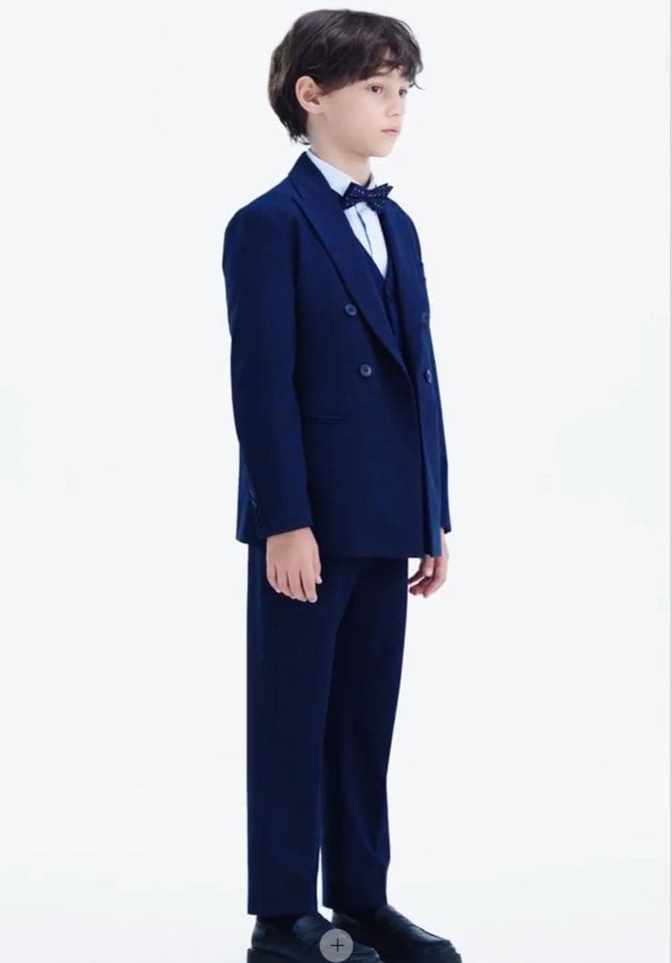 ZARA KIDS チェックスーツブレザー&パンツ、シャツ、ネクタイ4点セット