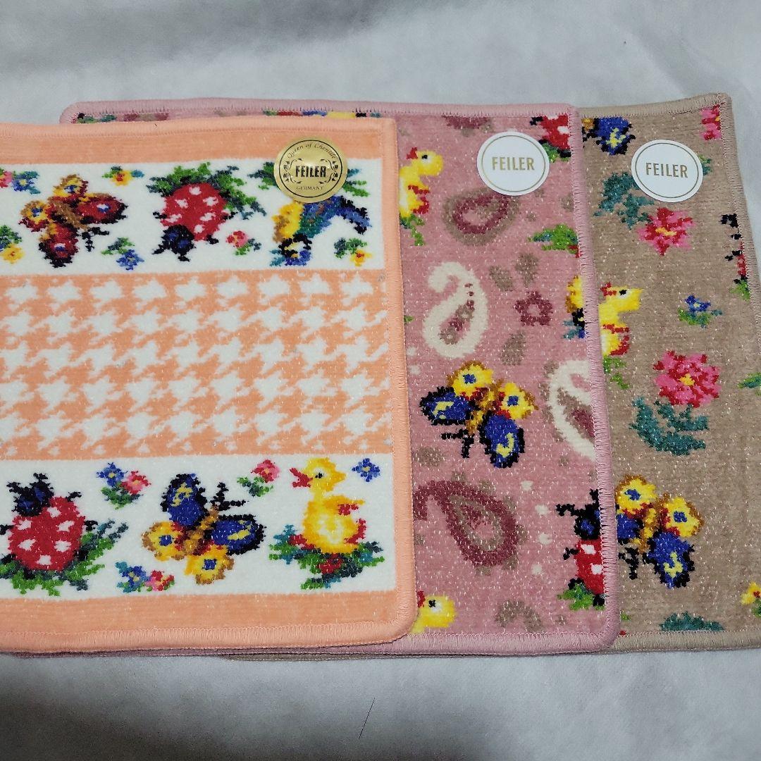 kerokeroフェイラー ハイジ ペイズリー 千鳥 ハンカチ 3枚セット