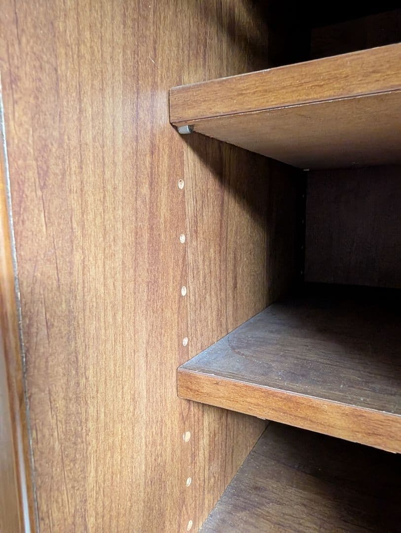 木製食器棚 ガラス扉付き 引き出し付き