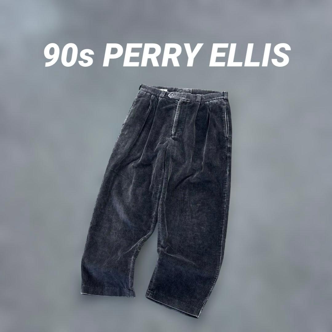 33×30 90s PERRY ELLIS ツータック コーデュロイスラックス