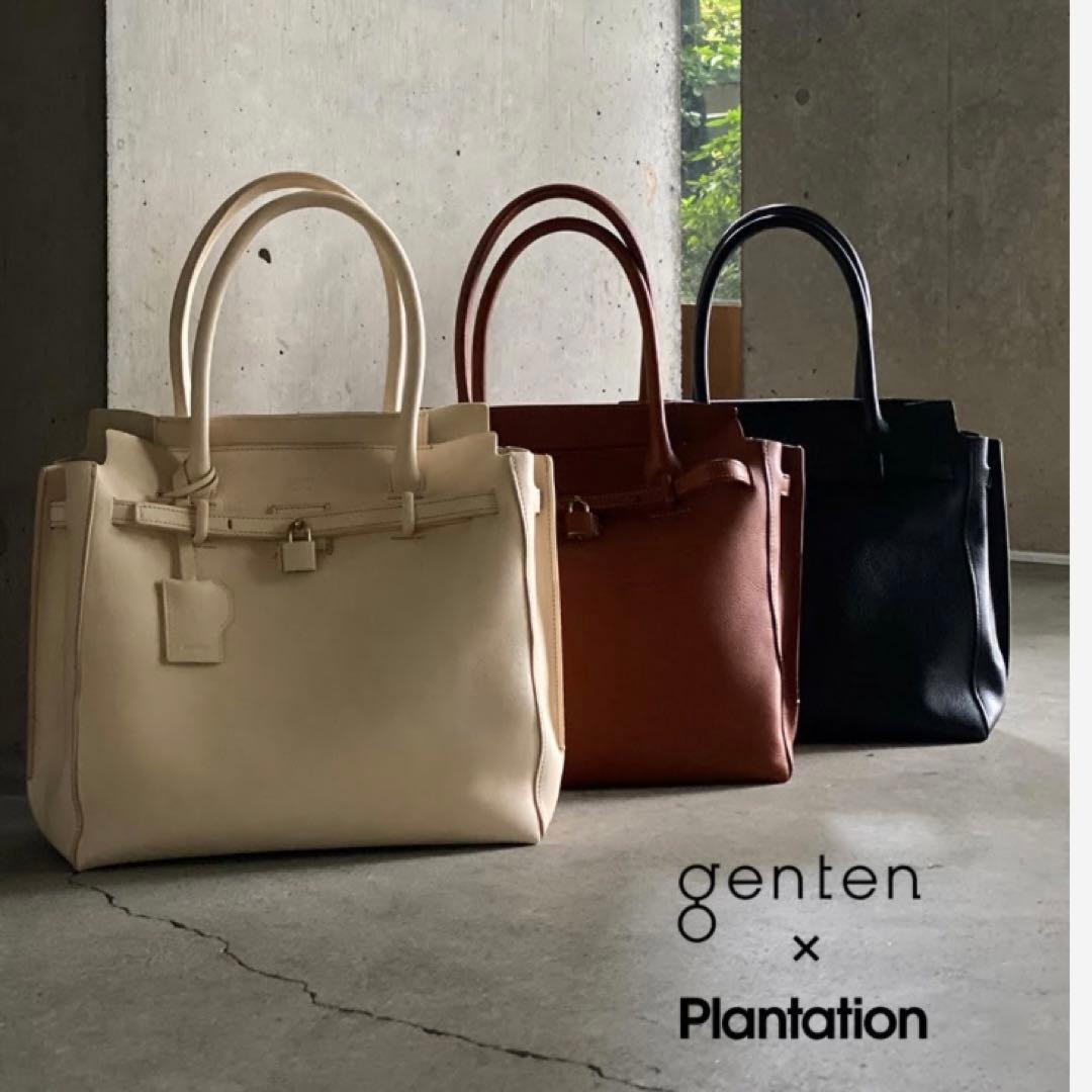 genten × Plantation ミネルヴァトートバッグ　ブラックゲンテン