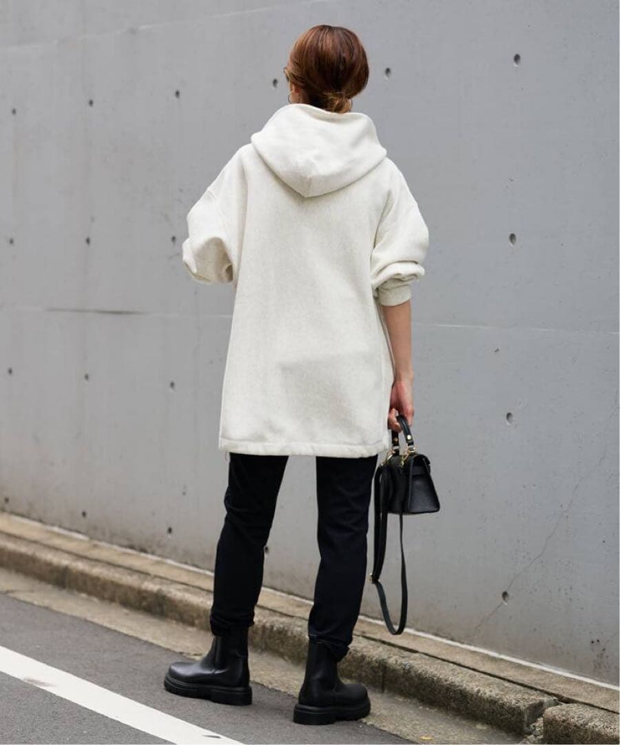 FRAMeWORK Champion 別注フードハーフジップドロストプルオーバー