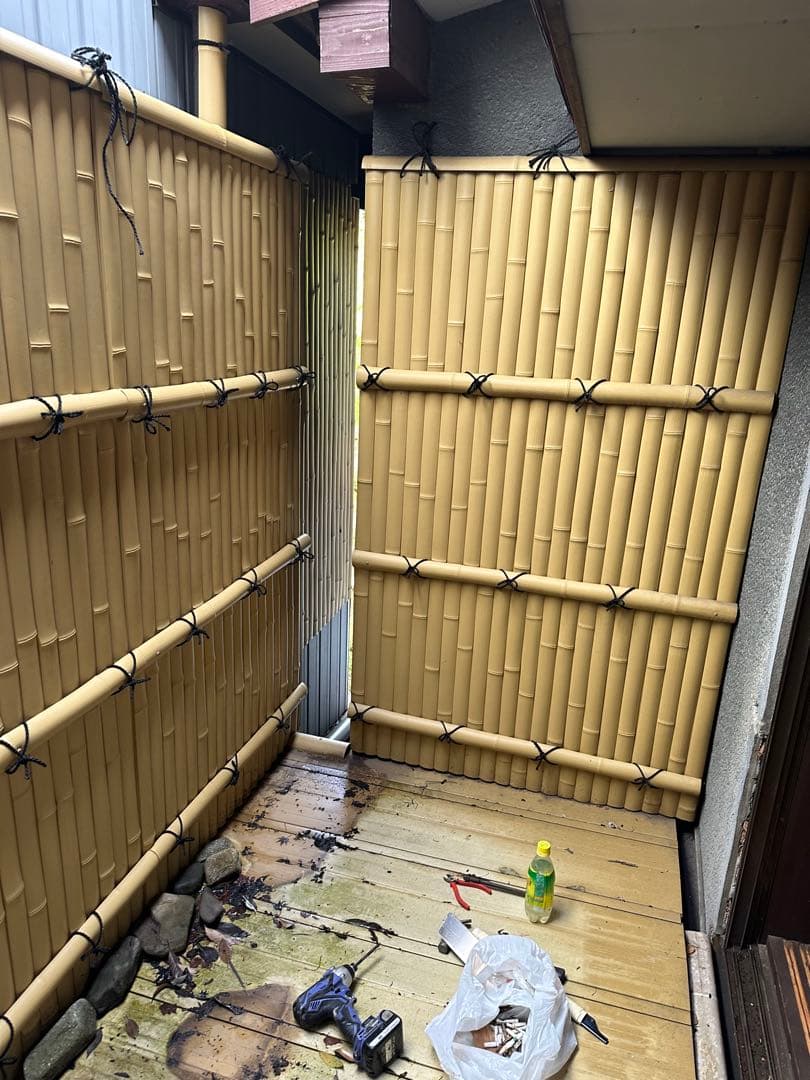 メル94577 人工竹　ベランダのひと坪庭