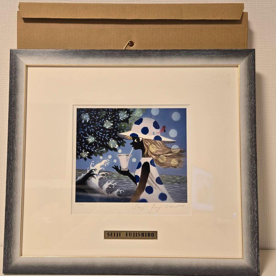 美品　藤城清治　カルピス　直筆サイン　レフグラフ　リトグラフ