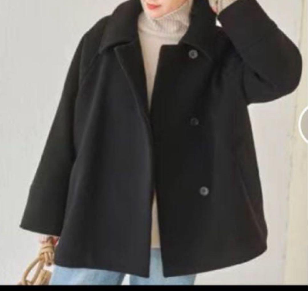 スピックアンドスパン　スタンドカラーショートコート