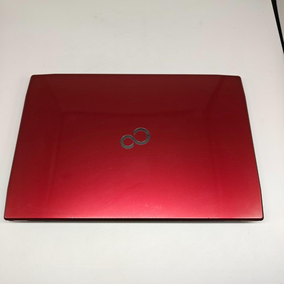 【富士通】LIFEBOOK 高速i7 SSD256GB 8GB 赤 ノートPC