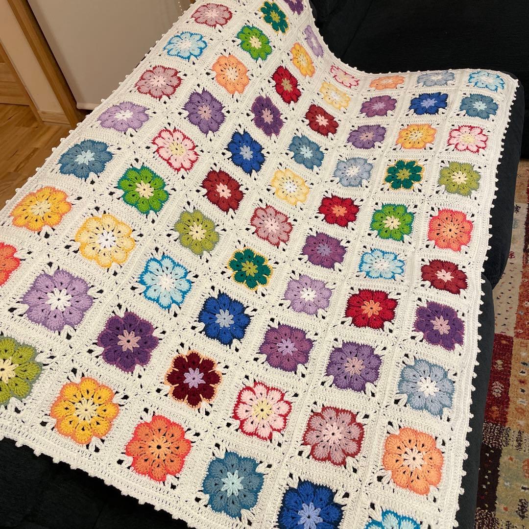 ハンドメイド　アフリカンフラワー　モチーフ　コットン