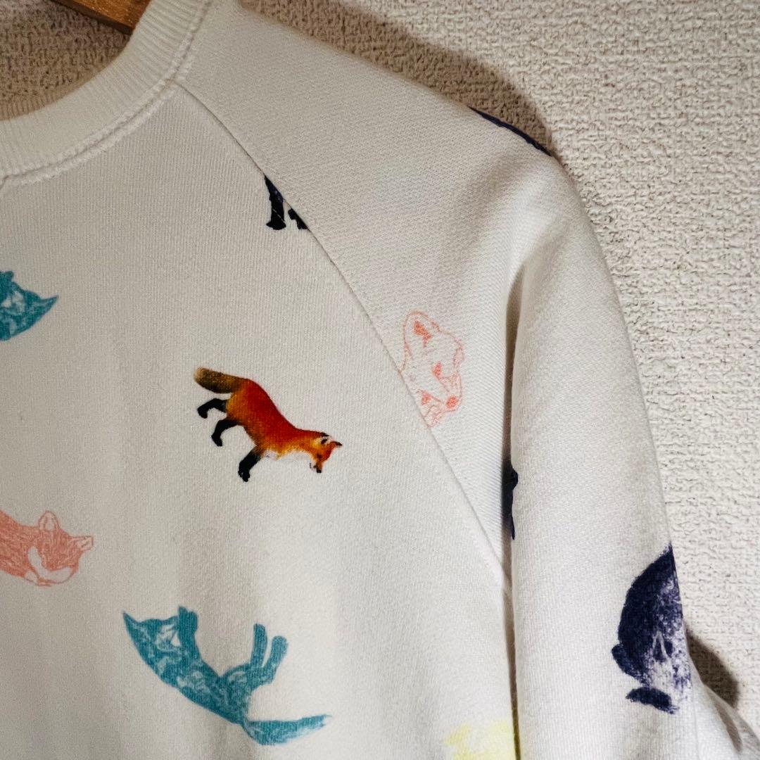 希少☆美品MAISON KITSUNÉ キツネ総柄スウェット XS