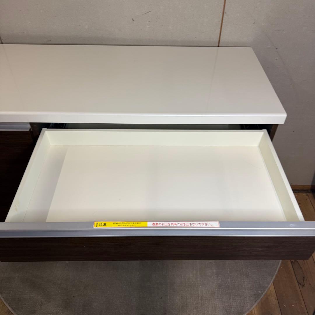 【721】ダークブラウン キッチンカウンター 4段引き出し