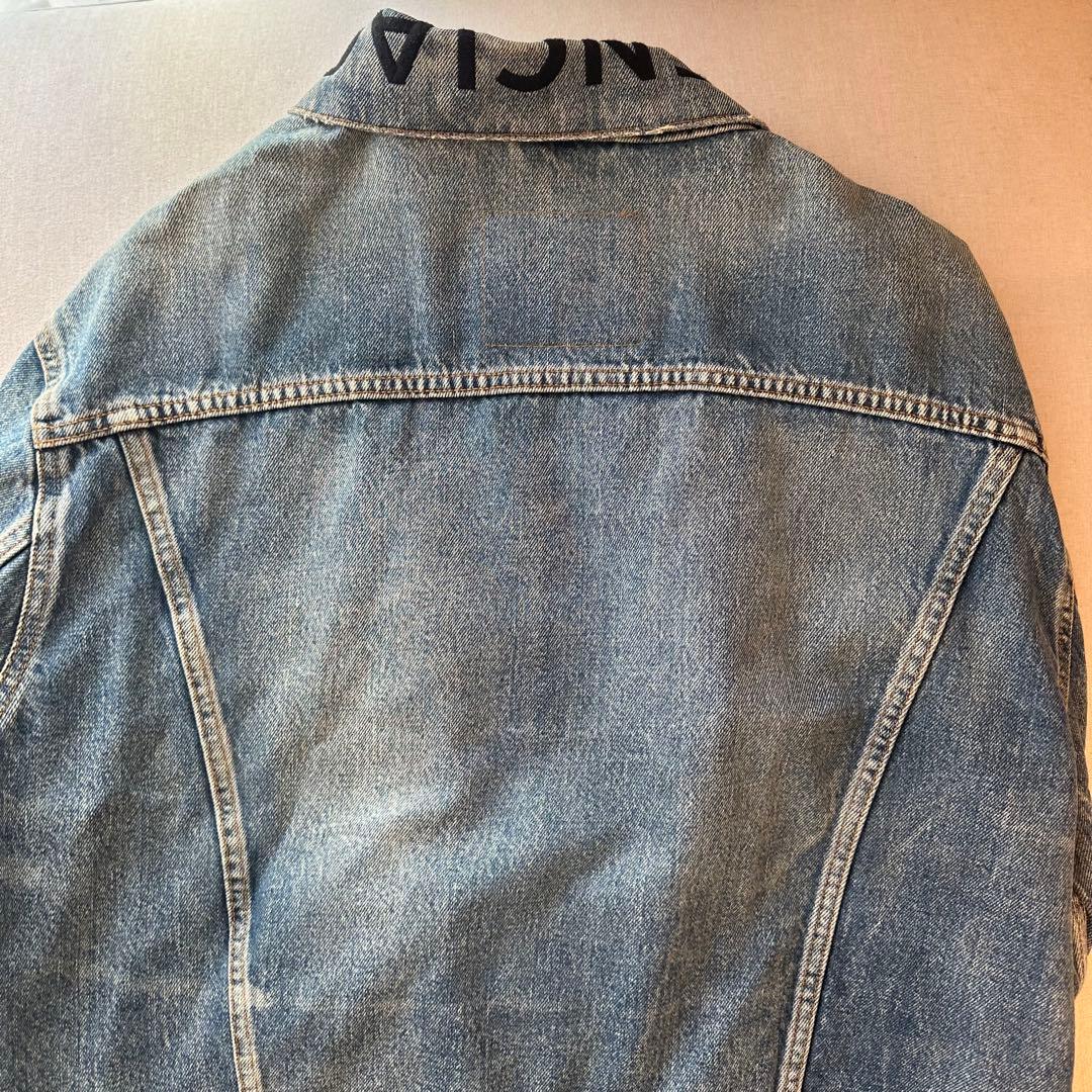 美品 BALENCIAGA カットオフ ロゴ オーバーサイズデニムジャケット