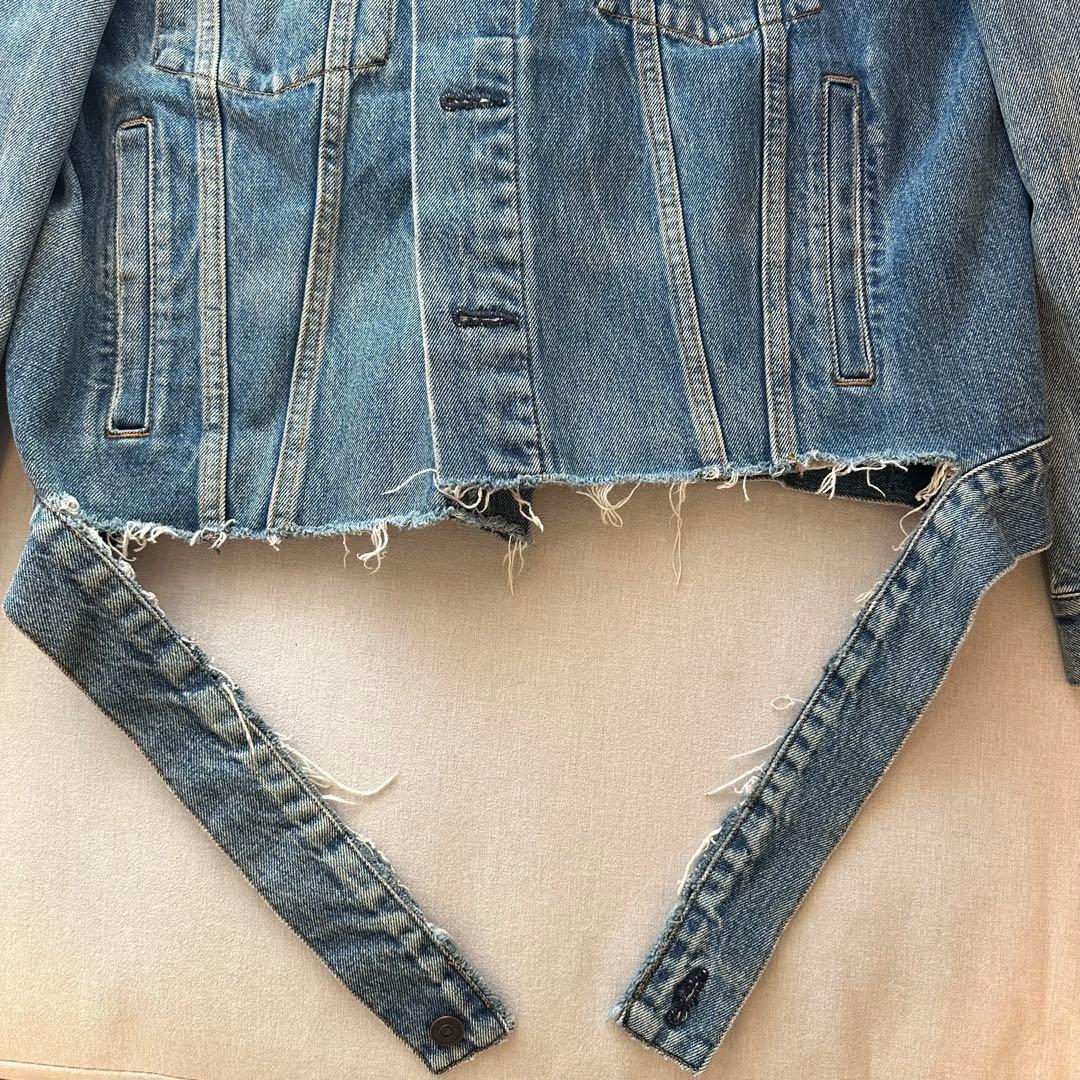 美品 BALENCIAGA カットオフ ロゴ オーバーサイズデニムジャケット