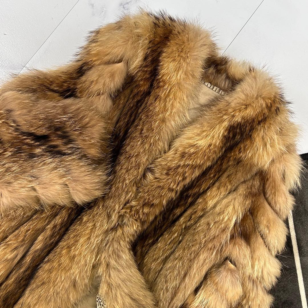高級 フォックス クロップド コート 毛皮 レディース レッドフォックス