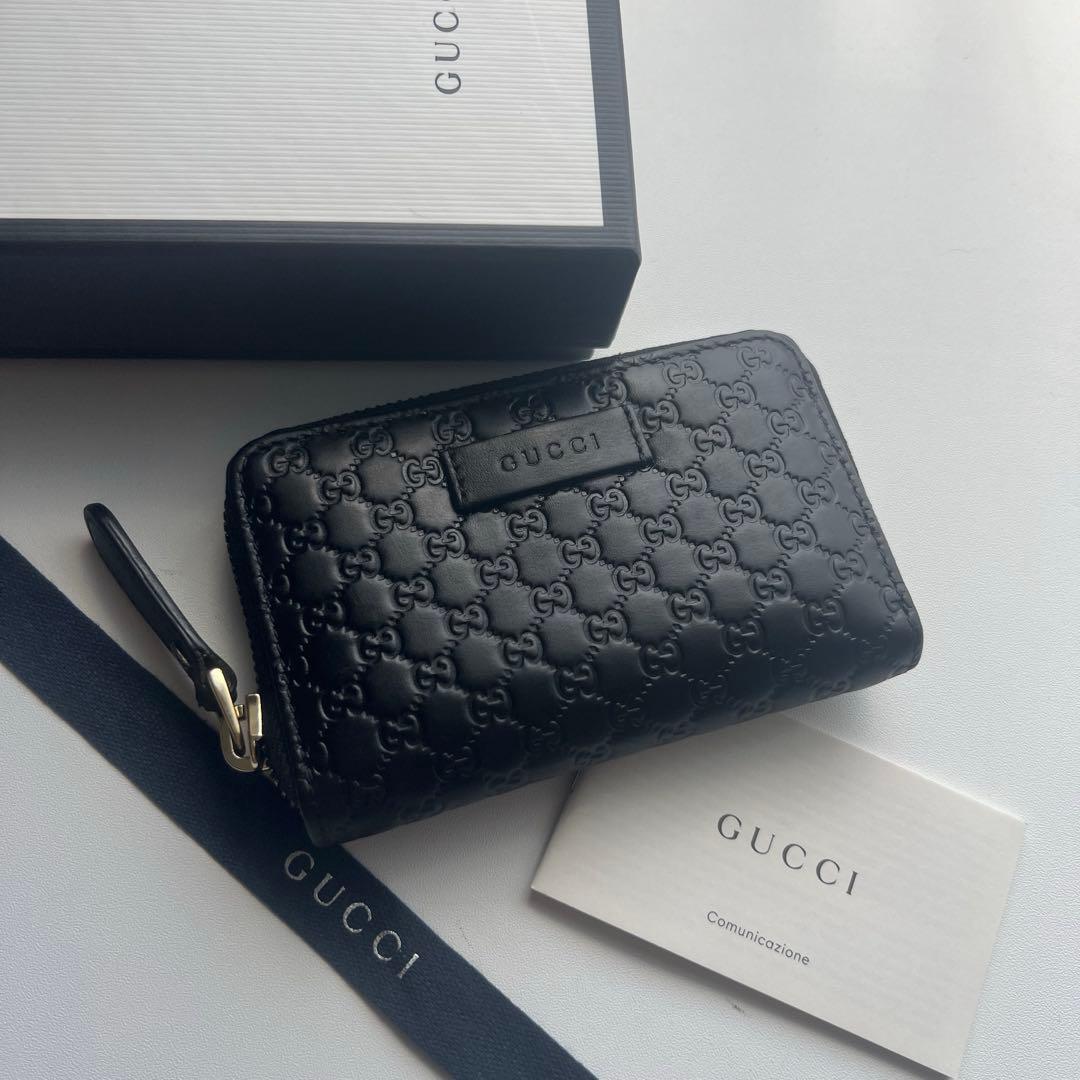 329 極上美品 GUCCI グッチ マイクロシマ 小銭入れ 財布