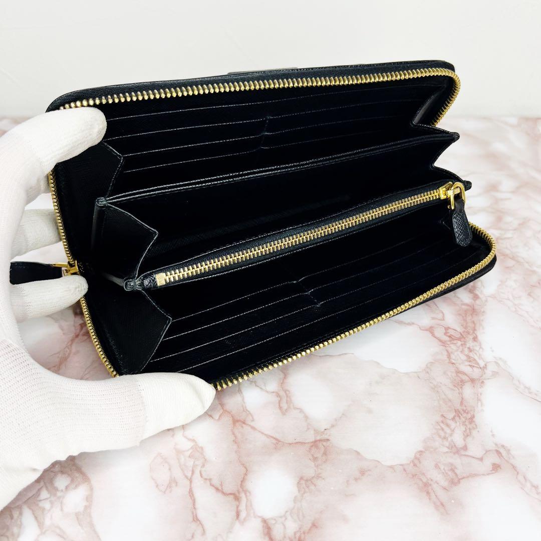 【極美品】PRADA 長財布 ラウンドファスナー80