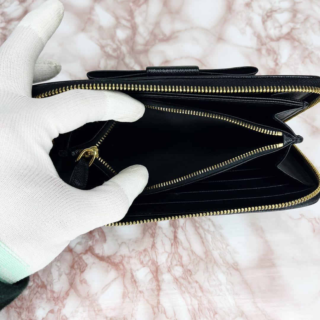 【極美品】PRADA 長財布 ラウンドファスナー80