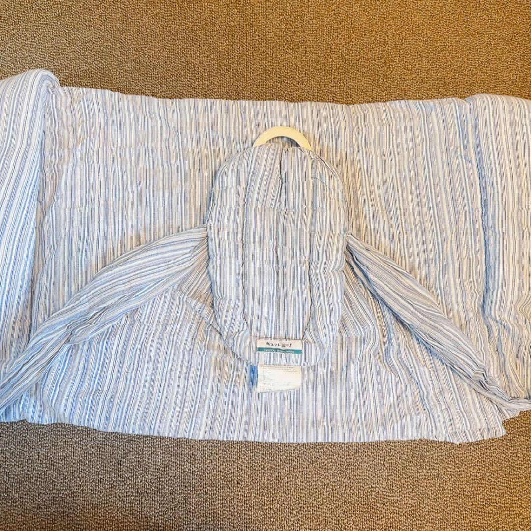 キュットミー！北極しろくま堂 抱っこひも しじら織り　水色