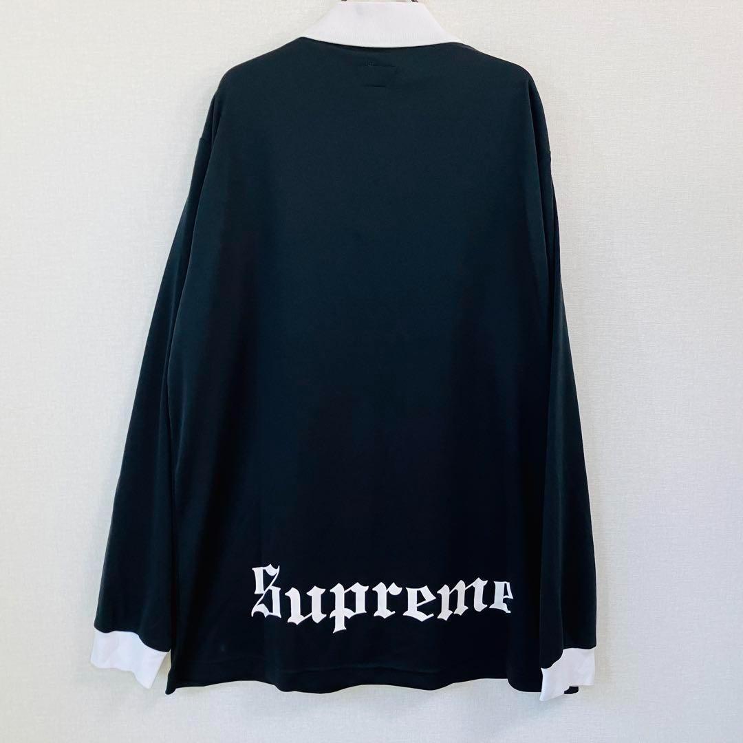 【美品】シュプリーム ラガーシャツ サイズL　16SS　 ブラック ビックロゴ