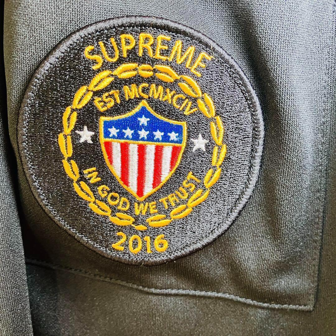 【美品】シュプリーム ラガーシャツ サイズL　16SS　 ブラック ビックロゴ