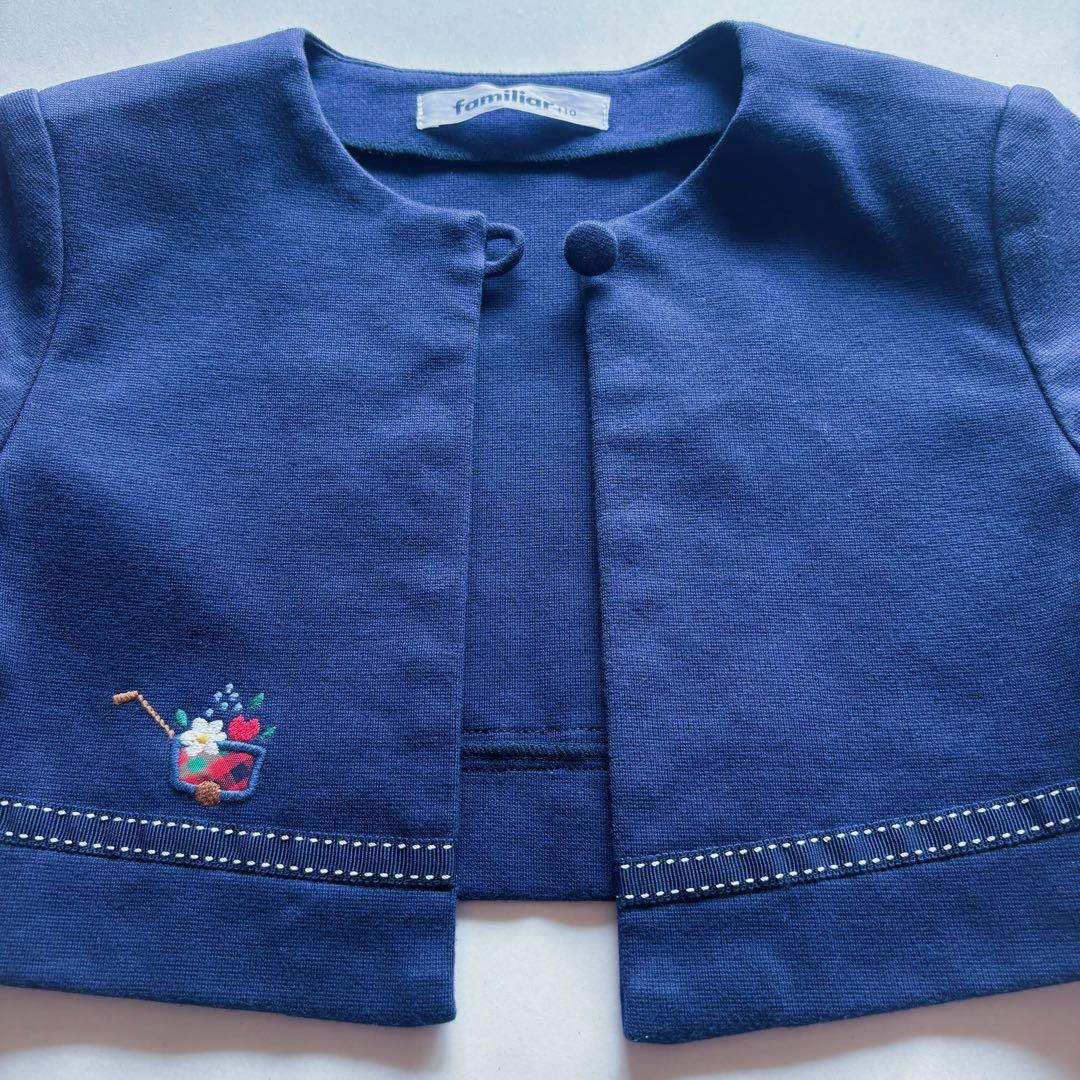 familiar アンサンブル ファミリアチェック ボレロ ワンピース 110