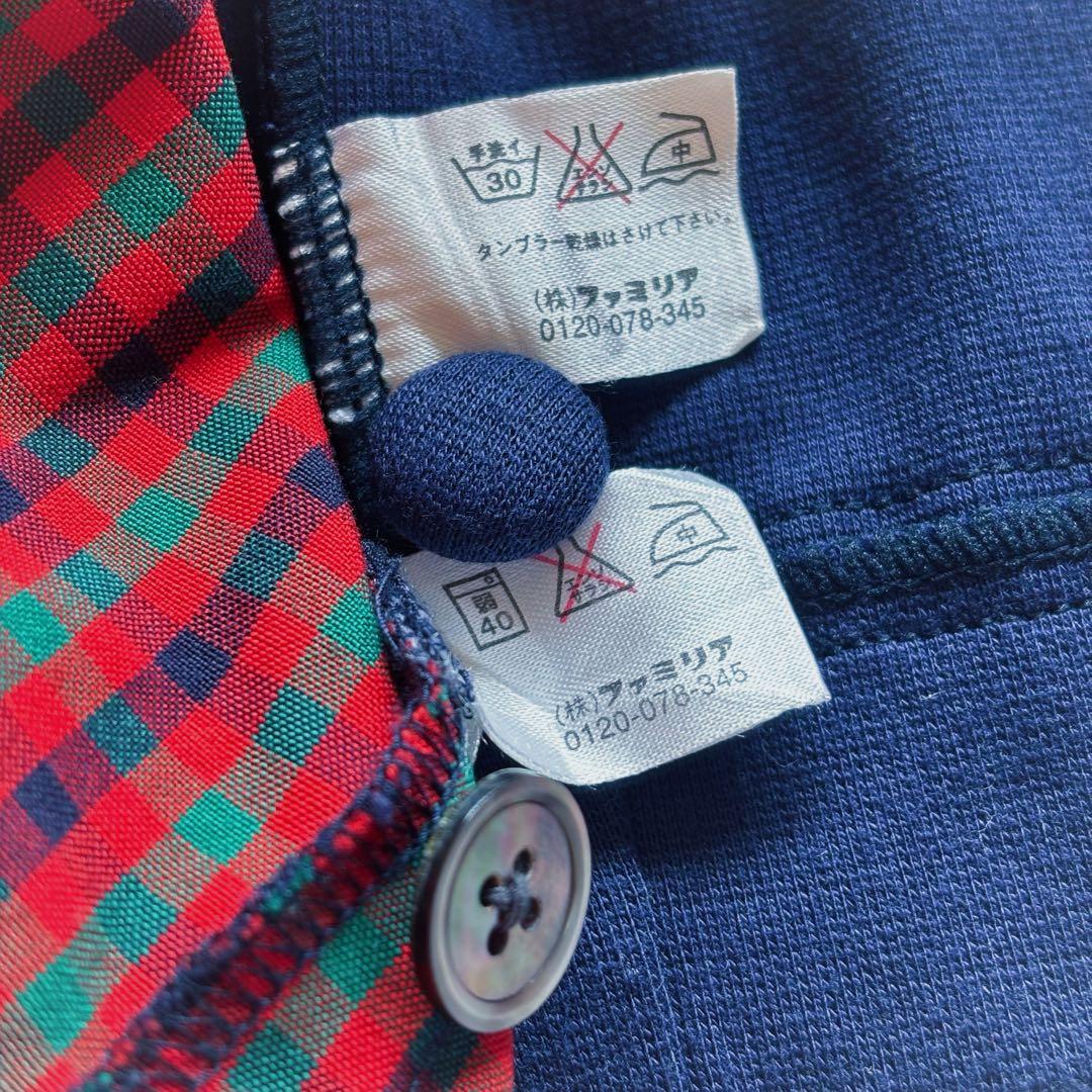 familiar アンサンブル ファミリアチェック ボレロ ワンピース 110