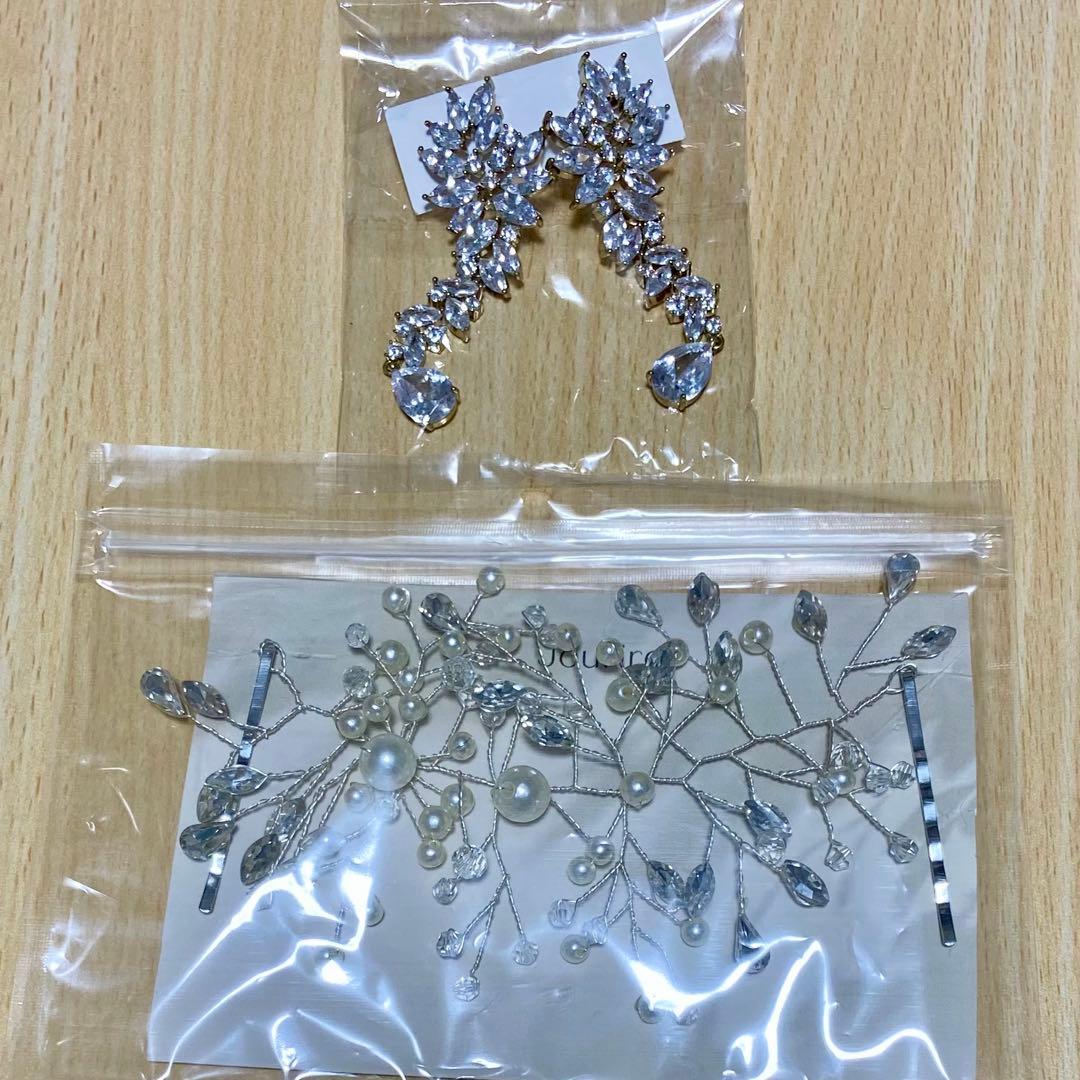 グリーンカラードレス8～10号 ＋ パニエ ＋ アクセサリー